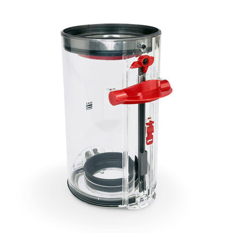 Side view showing the red bin runner mechanism.