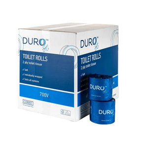 Caprice Duro 700 sheet toilet roll in wrapper