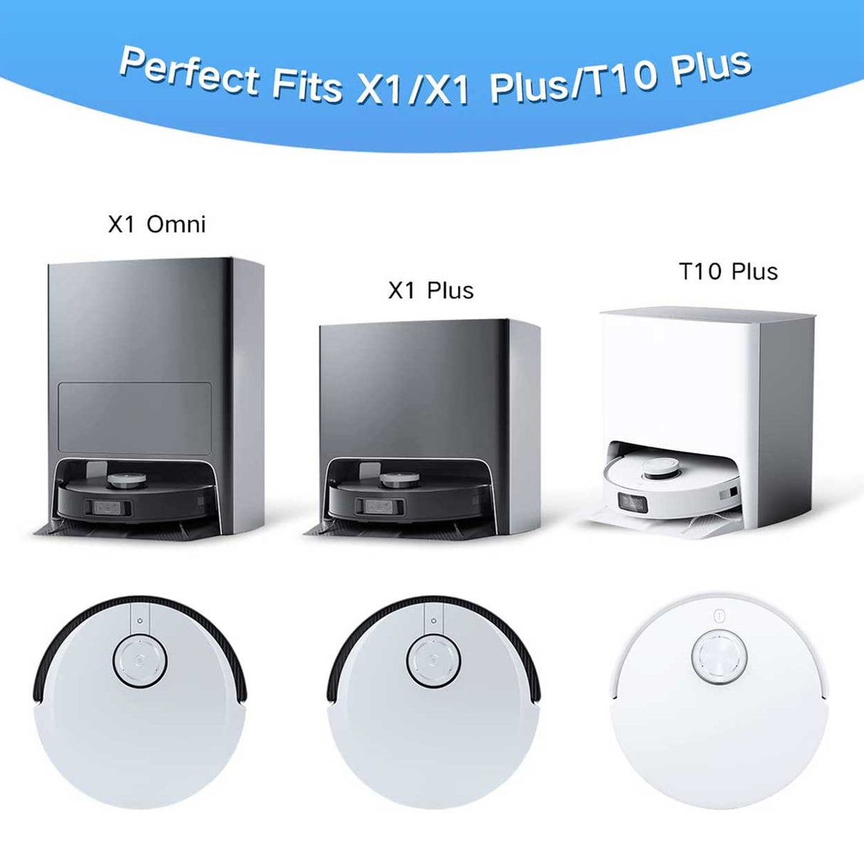 Auto Empty Station Dust Bags For Ecovacs Deebot T10, T20, X1 Omni Series Robots, pack of 6