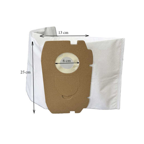 MyVac replacement dust bag for Festool MINI and MIDI showing a 25 x 13 cm cardboard collar and 60 mm inlet