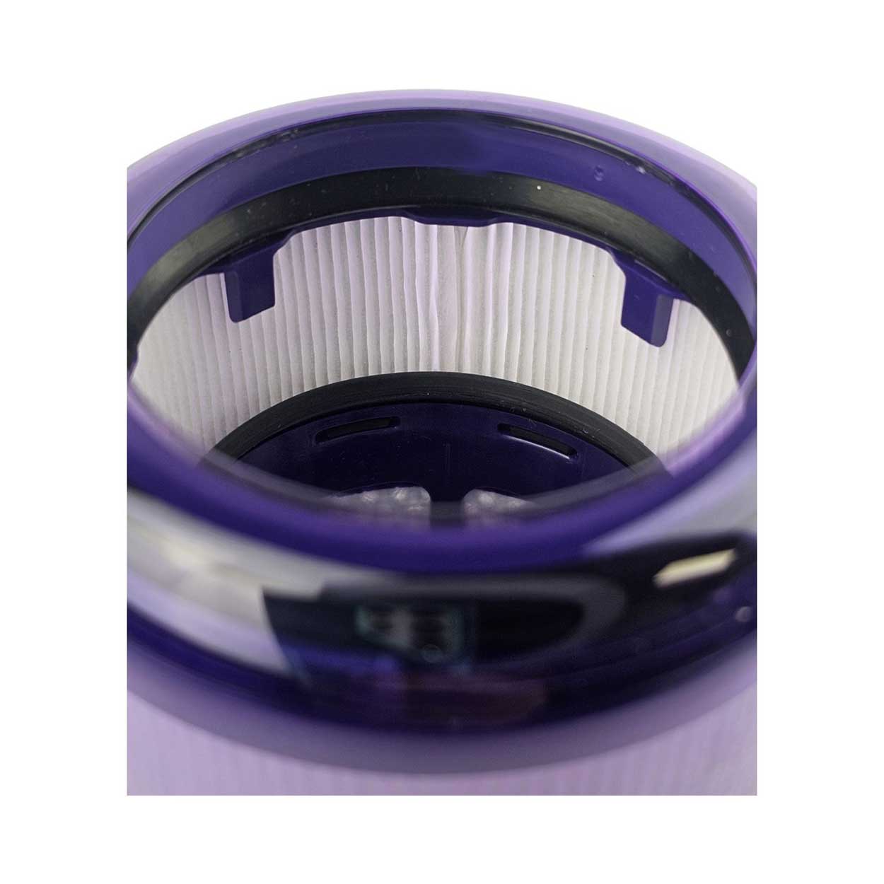 Alternative Dyson filter for Omni-Glide SV19 showing top cap and airflow slots