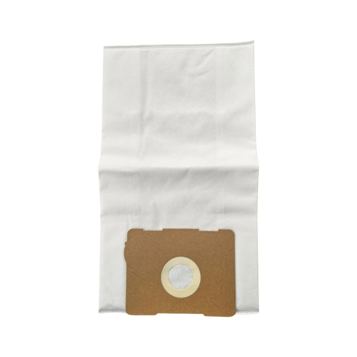 White replacement dust bag for Festool CT 17 E shown unfolded with cardboard mounting collar