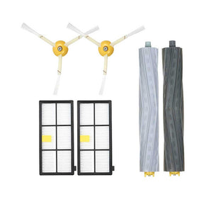 Complete replacement accessories kit for iRobot Roomba 800 and 900 series robot vacuum including debris extractors filters and side brushes.