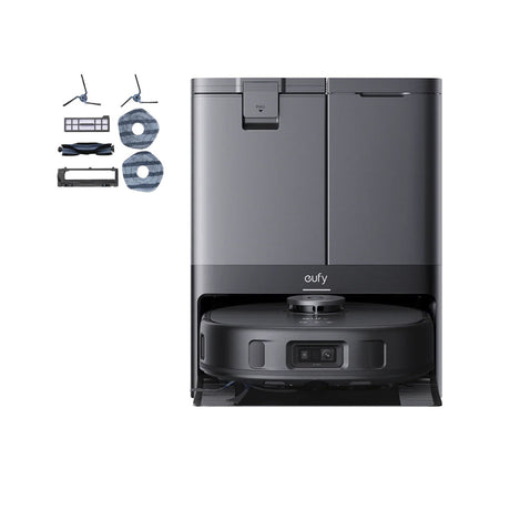 eufy X10 Pro Omni cleaning floor using new replacement parts from value kit