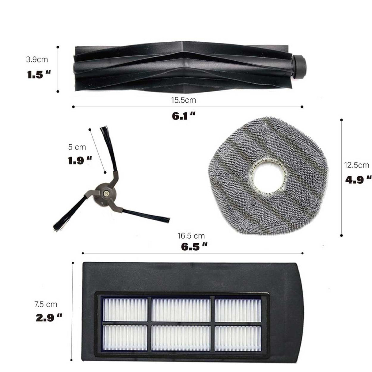 Replacement roller brush and side brushes for Eufy RoboVac X9 Pro