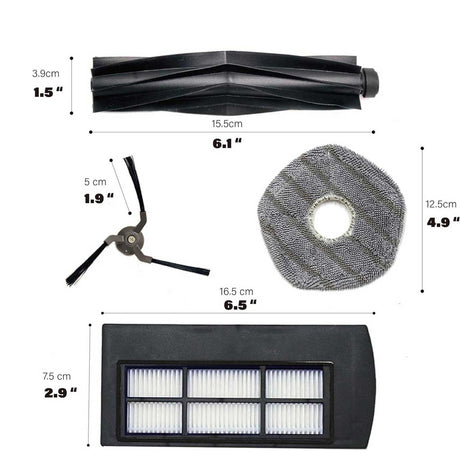 Replacement roller brush and side brushes for Eufy RoboVac X9 Pro