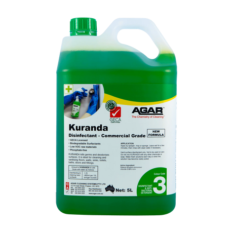 Agar Kuranda GECA certified green commercial grade disinfectant 5Lt container.