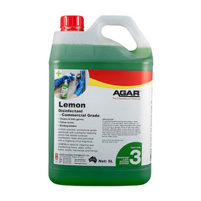 Commercial lemon disinfectant for bathrooms and kitchens.
