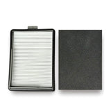 Foam pre-filter insert next to the main pleated filter.
