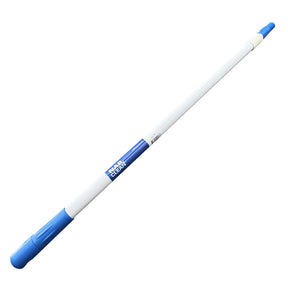 einforced telescopic handle with universal 25mm thread, extended to 150cm."