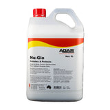 Glossy silicone polish for rubber vinyl sealed wood and plastic surfaces