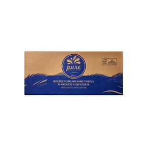 Bulk carton of slimfold hand towels for hospitality and healthcare