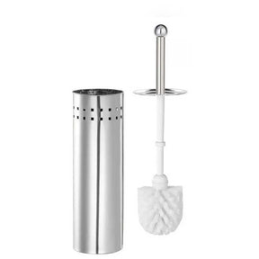 Enclosed stainless steel toilet brush container
