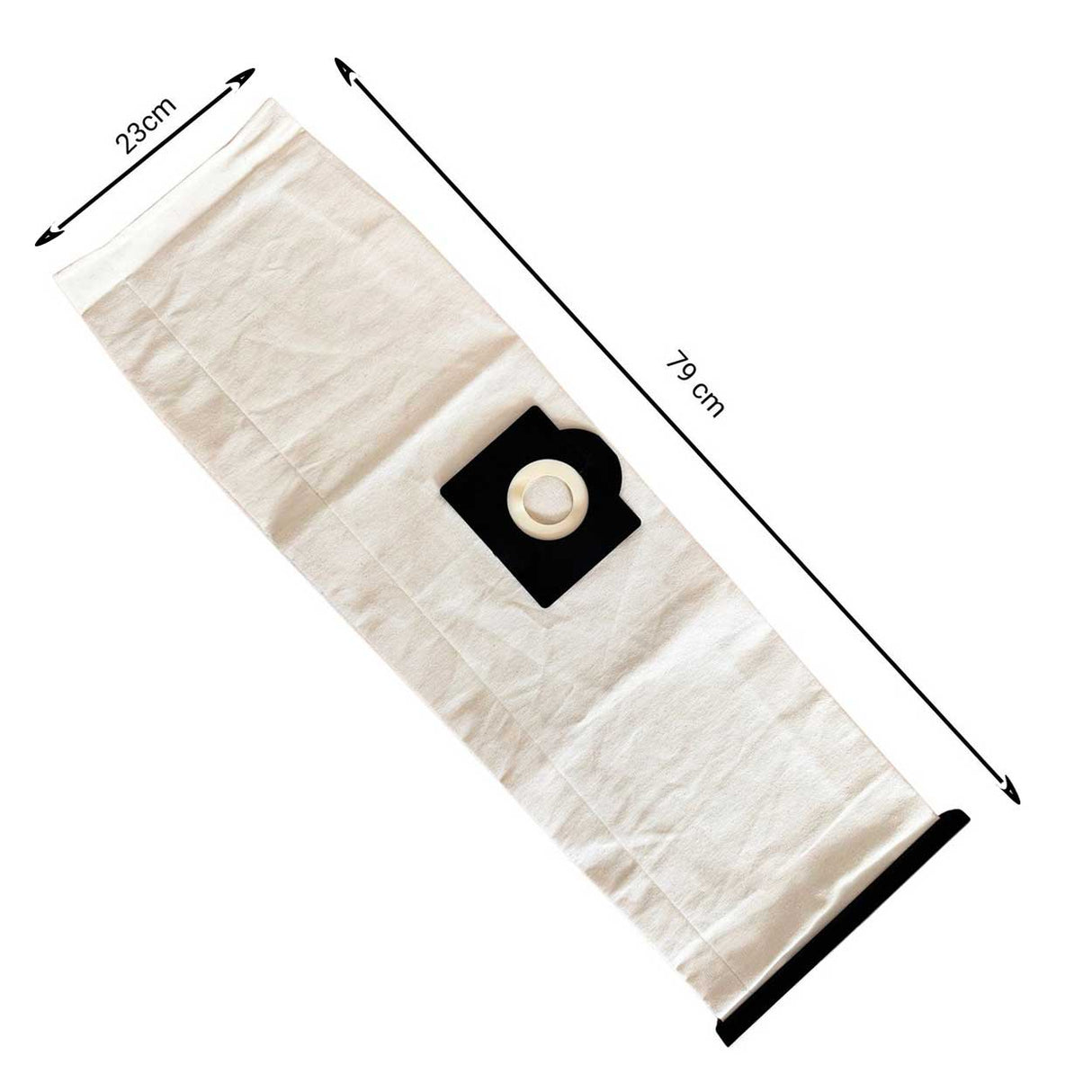 Multi layer cloth dust bag compatible with Karcher drum vacuums with dimensions