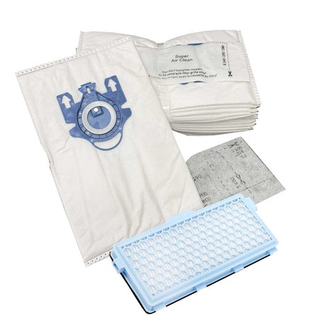 Miele GN service kit with 10 synthetic vacuum bags and Active Carbon HEPA filter