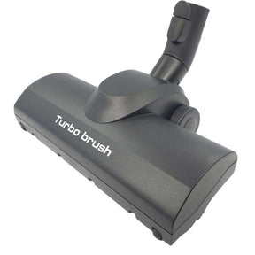 Air-driven turbo brush head with Miele-specific click-lock connection.