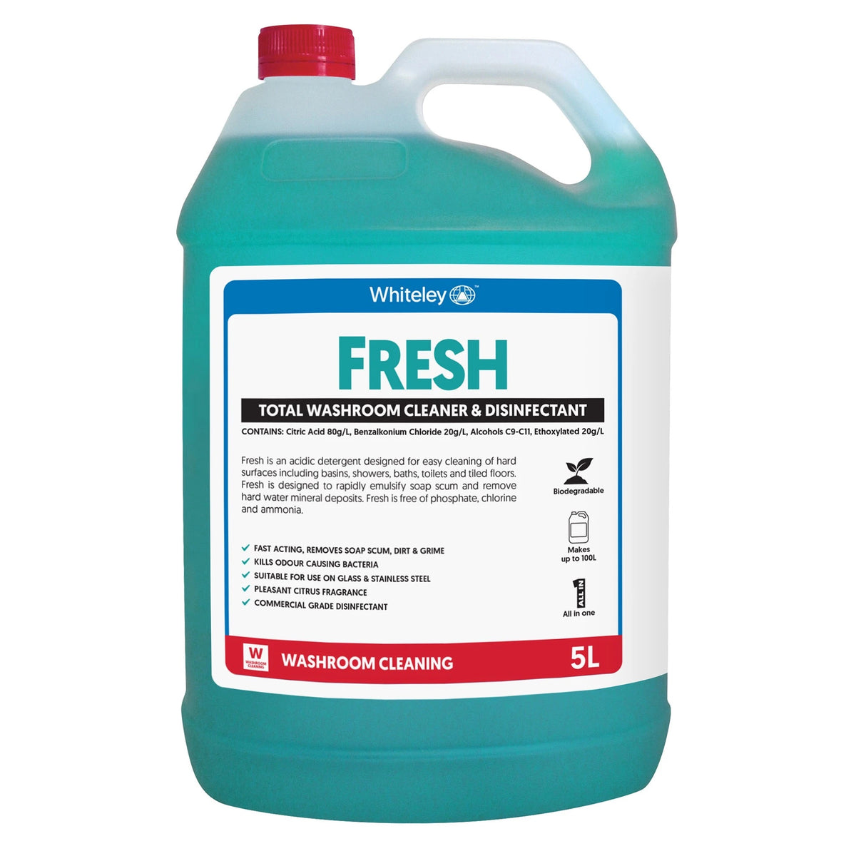 Whiteley Fresh Washroom Cleaner & Disinfectant 5Lt
