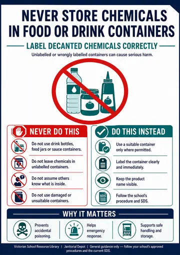 Preview of Never Store Chemicals in Food or Drink Containers